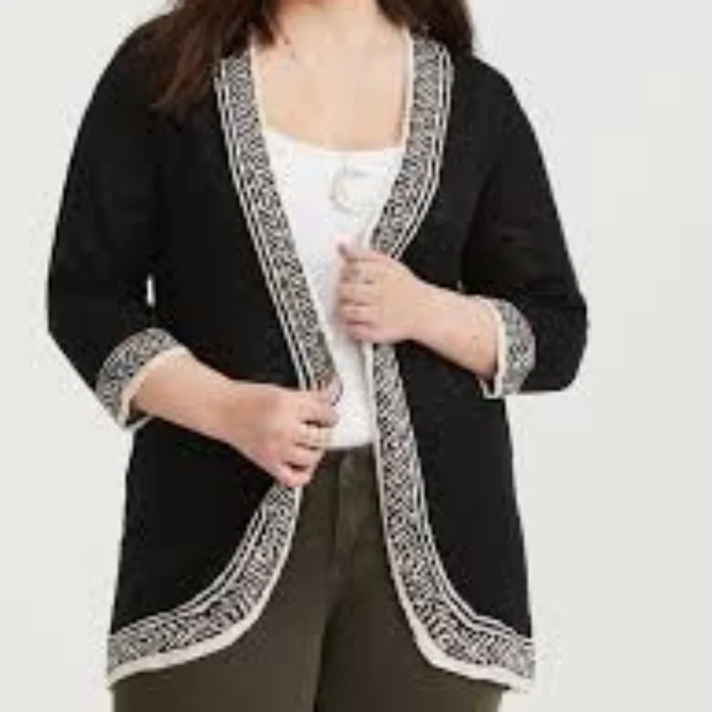 Torrid Black and White Cardigan - Picture 2 of 5